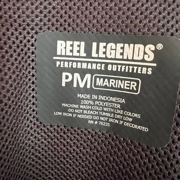 Reel Legends Black Saltwater Roll-Tab Sleeve Vented Fishing Shirt Women Sz PM - Picture 3 of 6